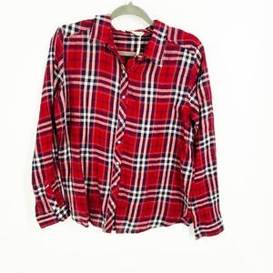 Sfera Plaid Button Long Sleeve lightweight Shirt L